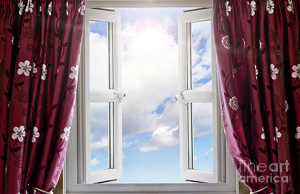 Wall Art - Photograph - Sky view through open window by Simon Bratt