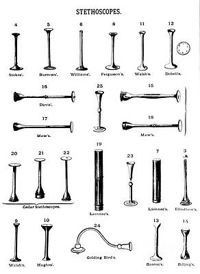 Wall Art - Photograph - Stethoscopes, 1869 by Science Source