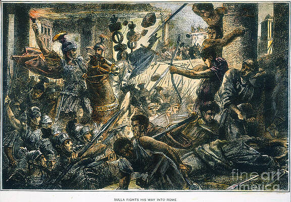 Wall Art - Painting - Sulla Attacking Rome by Granger