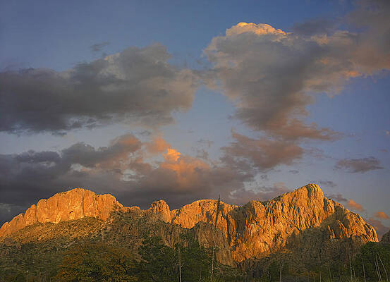 Wall Art - Photograph - Sunlight Illuminating Chisos Mountains by Tim Fitzharris