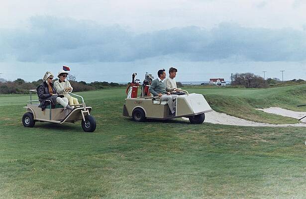 Wall Art - Photograph - The Kennedys Golf With The Ben Bradlees by Everett
