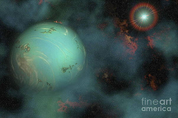 Wall Art - Digital Art - The Making Of A Planet From Gases by Corey Ford