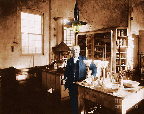 Wall Art - Photograph - Thomas Edison, American Inventor by Science Source