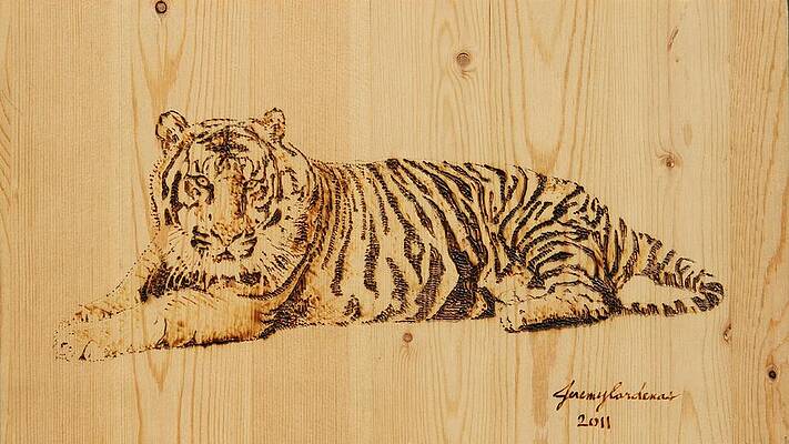 Tiger Pyrography by Jeremy Cardenas