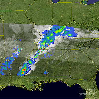 Wall Art - Photograph - Tornado Outbreak In Southern U.s by Science Source