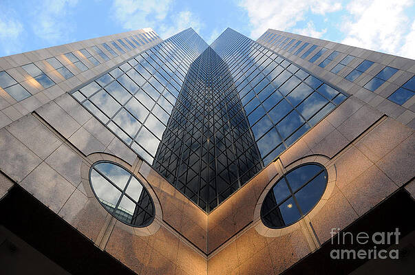 Wall Art - Photograph - Towering Modern Skyscraper in Downtown by Gary Whitton