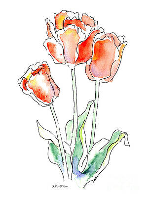 Wall Art - Painting - Tulips Flower Paintings 1 by Gordon Punt