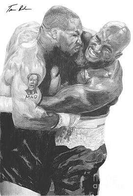 Boxing Drawing - Tyson vs Holyfield by Tamir Barkan