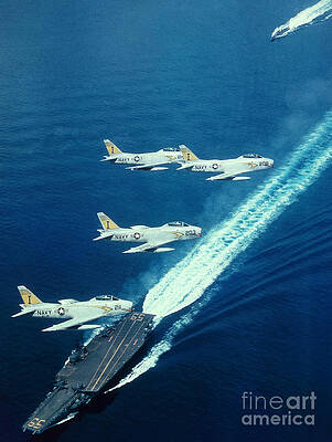 Wall Art - Photograph - Us Navy Fj-2 Jets by Science Source