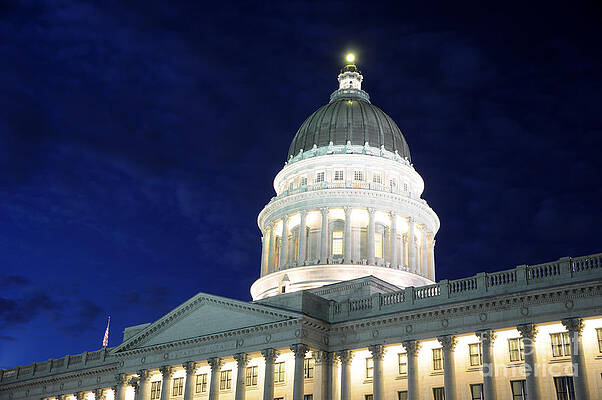 Wall Art - Photograph - Utah Capitol Building at Twilight by Gary Whitton