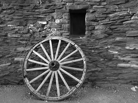 Wall Art - Photograph - Wagon Wheel BW by Julie Niemela