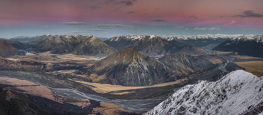 Wall Art - Photograph - Waimakariri River Basin In Predawn by Colin Monteath
