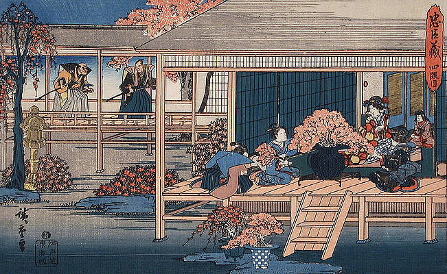 Wall Art - Painting -  Envoys from the Shogun Approach Lady Kaoyo  by Hiroshige