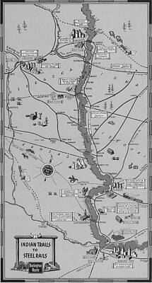Wall Art - Drawing -  The Burlington Route Indian Trails To Steel Rails by American School