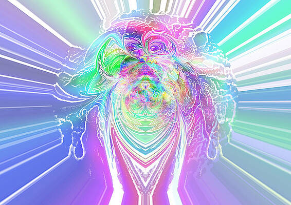 ... the face is melting. Then the skull explodes... all souls burst out as soft color lights... by Joe Sampouw