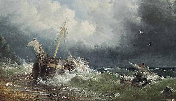 PrintOyster, Shipwreck off Nantucket (also known as Wreck off Nantucket,  after a Storm)