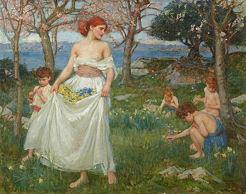 A Song Of Springtime Print by John William Waterhouse