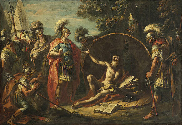 Alexander and Diogenes Print by Gaspare Diziani