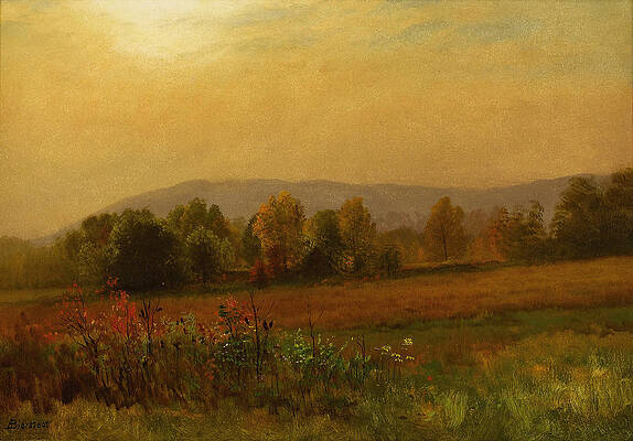 Autumn Landscape New England Print by Albert Bierstadt