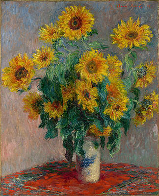 Bouquet of Sunflowers Print by Claude Monet