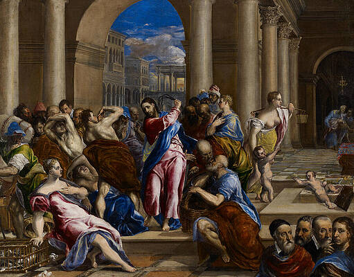 Christ driving the Money Changers from the Temple Print by El Greco