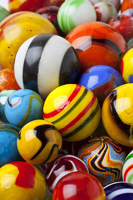 beautiful colorful glass marble balls photograph poster