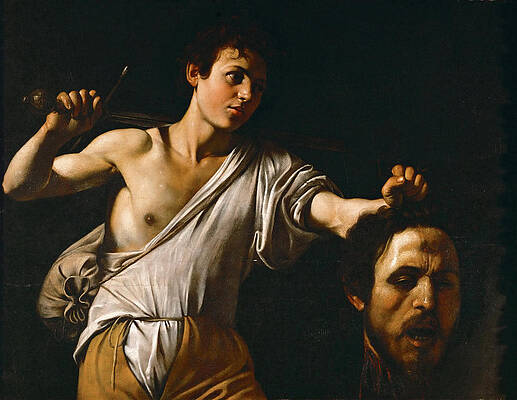 David with the Head of Goliath Print by Caravaggio