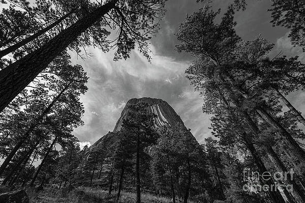 Wall Art - Photograph - Devils Tower From Below BW #1 by Michael Ver Sprill