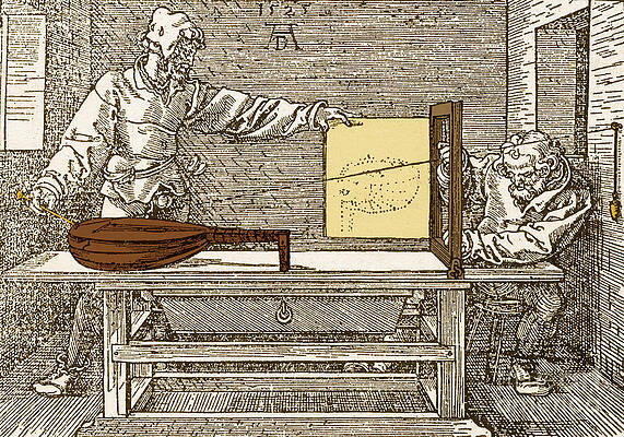 Wall Art - Photograph - Durers Perspective Drawing Of A Lute #1 by Science Source