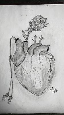 Wall Art - Drawing - Follow your heart by Jatin Sugandhi
