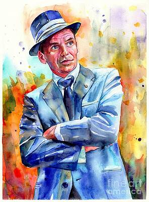 Wall Art - Painting - Frank Sinatra young painting #2 by Suzann Sines
