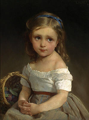 Girl with Basket of Plums Print by Emile Munier