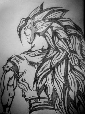 Wall Art - Drawing - Goku ssj3 by Ryan Williams