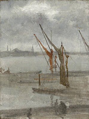 Grey and Silver. Chelsea Wharf Print by James Abbott McNeill Whistler