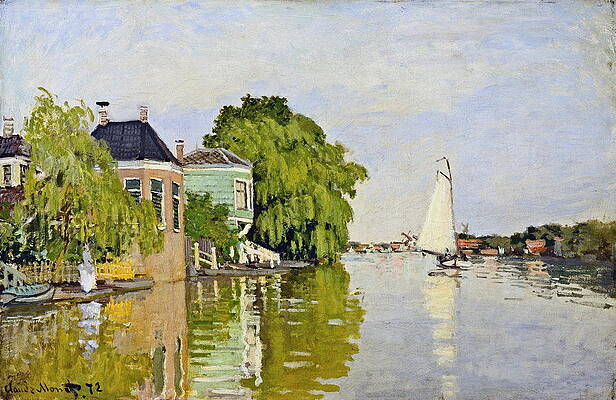 Houses on the Achterzaan Print by Claude Monet