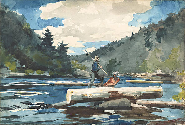 Hudson River, Logging Print by Winslow Homer