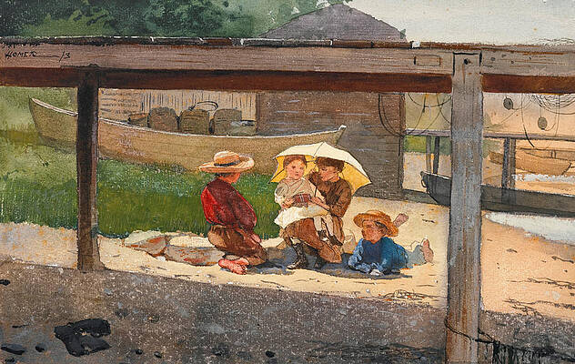 In Charge of Baby Print by Winslow Homer