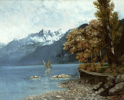 Lake Leman Print by Gustave Courbet