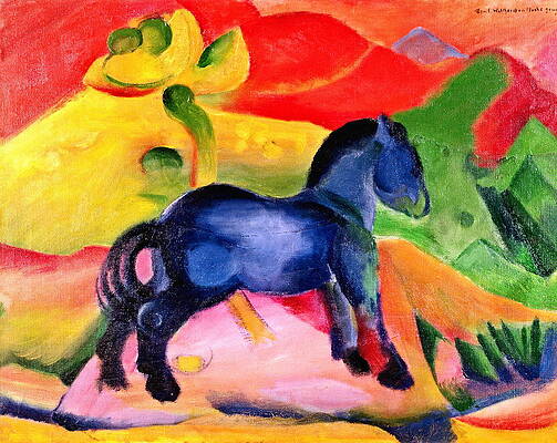 Little Blue Horse Print by Franz Marc