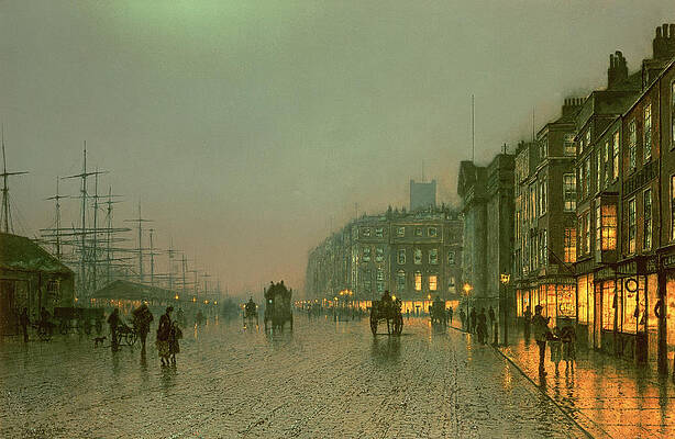 Liverpool Docks From Wapping Print by John Atkinson Grimshaw