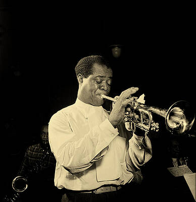 - Semi-Gloss 11 x 14 Historical Artwork from 1953 - Louis Armstrong Photograph 