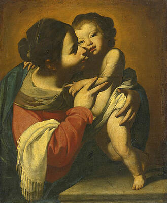 Madonna and Child 2 Print by Massimo Stanzione