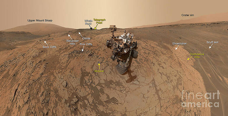 Wall Art - Photograph - Mars Curiosity Rover At Mount Sharp #1 by Science Source