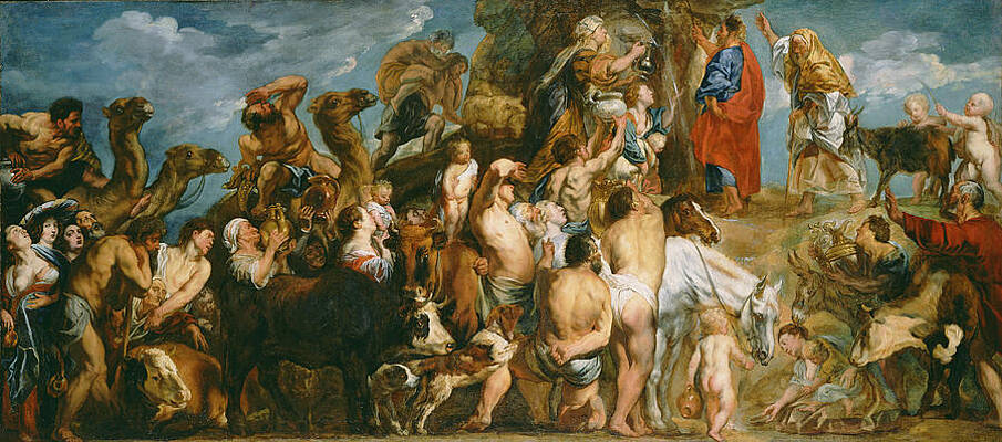 Moses Striking Water from the Rock Print by Jacob Jordaens