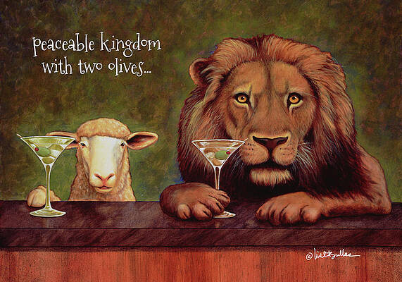 Wall Art - Painting - Peaceable Kingdom With 2 Olives... #2 by Will Bullas