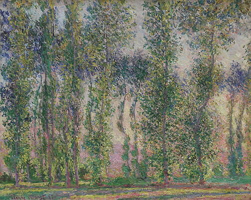 Poplars at Giverny Print by Claude Monet