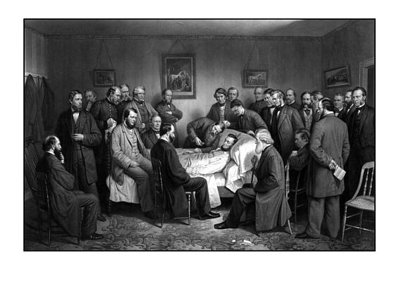 Wall Art - Drawing - President Lincoln's Deathbed by War Is Hell Store