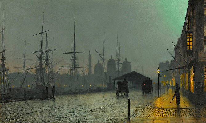 Prince's Dock. Hull Print by John Atkinson Grimshaw