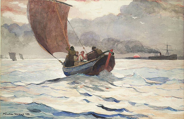 Returning Fishing Boats Print by Winslow Homer