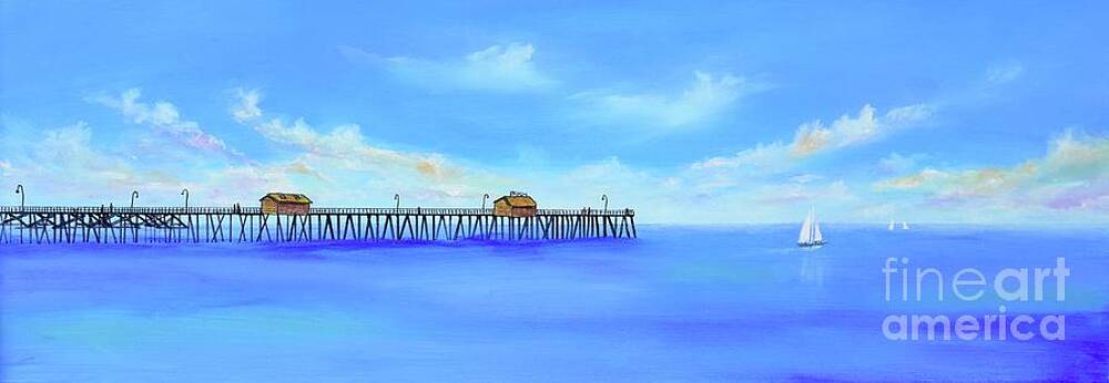 Wall Art - Painting - San Clemente Pier #1 by Mary Scott